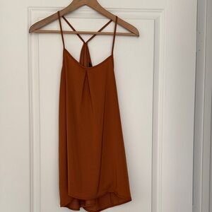 Banana Republic Rust Satin Halter Slip Tank | Size M | Tie Neck | Minimal Chic